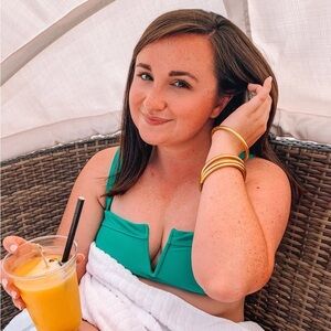 Green Strapless Bikini Top